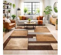 tapis open space 140x200 tissé beige rectangle motif géométrique LYN8 GEOME
