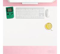 Tapis Ordinateur 40 x 62 cm Silencieux Tapis de Souris en Cuir Premium Facile à Nettoyer pour Le Bureau et La Maison, Blanc