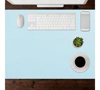 Tapis Ordinateur 48 x 110 cm Antidérapant Tapis de Souris Multifonctionnel Facile à Nettoyer pour Ordinateur Bureaus et Maison, Bleu