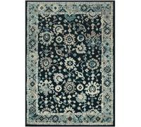 Tapis orient 200x290 rectangle bleu et bleu ciel tissé motif classique OLFA