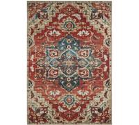 Tapis orient 200x290 rectangle rouge et beige tissé motif classique MEDA B