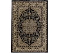 Tapis orient 300x400 rectangle noir et beige tissé motif classique TIBRICAM