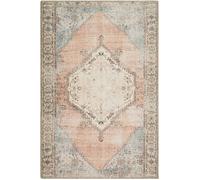 Tapis orient 80x150 rectangle bleu et beige tissé motif classique ORTAGE C