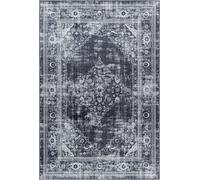 Tapis orient 80x150 rectangle noir tissé motifs orientaux AKIAK