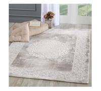 Tapis oriental 120x160 rectangle beige tissé motif ancestral LYN7 BALROD