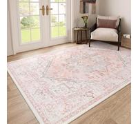 Tapis oriental à motif floral vintage - 220 x 320 cm - Doux et antidérapant - Pour salon, chambre d'enfant - Lavable - Motif médaillon élégant - Décoration d'intérieur