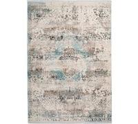 Tapis Oriental à Poils Courts "Anouk" Taupe & Turquoise 80 x 150 cm Marron G