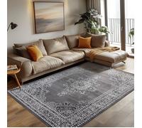 Tapis oriental classique avec aspect optique, tapis tressé avec motifs orientaux pour le salon, couleur : gris, taille : 160 x 230 cm