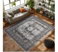 Carpettex Tapis Salon, Chambre Gris-1 200x300 (200 x 290 cm) - Tapis à Poils Courts, Style Oriental, Conception Orientale, Doux et Moelleux, Ornament - Tapis Cuisine Moquette Salle de Sejour