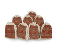 Tapis oriental en coton et lin orange, lot de huit petits paquets de poche