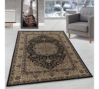 Tapis Oriental pour Salon avec Design Oriental d'aspect Classique à Poil Court et Facile d'entretien, Couleur: Noir, Taille: 80 x 150 cm