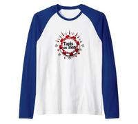 Tapis ou Rien - Impression Jeu de Poker Casino Las Vegas Manche Raglan, Homme, Bleu Royal/Blanc, L
