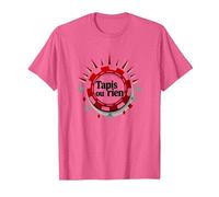 Tapis ou Rien - Impression Jeu de Poker Casino Las Vegas T-Shirt, Homme, Rose Chiné, L