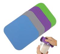 Tapis Ouvre-bocal Antidérapant en Caoutchouc 4 Pièces | Design Carré et Rond, Léger, Protège la Main, Usage Maison Cuisine