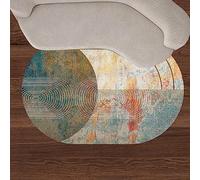 Tapis ovale coloré avec lignes géométriques abstraites multicolores pour salon et chambre à coucher - 130 x 190 cm