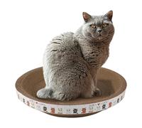 Tapis ovale en carton pour griffes, lit ondulé pour chat - Jouet à gratter durable | Protège le sol et les rideaux, protège-matelas, accessoire pour animaux de compagnie, espace de repos confortable