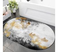 Tapis ovale grande surface pour salon, bureau, salle à manger, chambre à coucher, cuisine, tapis antidérapant, rétro, encre ancienne, jaune, gris, 4 x 6 pieds, 130 x 190 cm