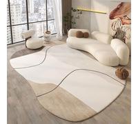 Tapis Ovale Irrégulier Imitation Cachemire Moderne Lavable Antidérapant, Tapis de Sol pour Décoration Chambre et Salon (Color : C, Size : 80 * 120cm)