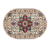 Tapis ovale moderne - 160 x 200 cm - Lavable en machine - Antidérapant - Convient aux familles et aux animaux domestiques - Motif floral vintage - Rouge multicolore - Décoration d'intérieur