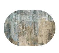 Tapis ovale moderne - 160 x 200 cm - Lavable en machine - Antidérapant - Motif abstrait - Convient aux familles et aux animaux domestiques - Gris et vert ciment