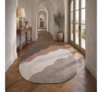Tapis Ovale Salon Décoration,Abstrait Moderne Gris, Beige, Taupe, 200 x 300 cm,Grand Rugs pour Décoratif Salle de séjour Chambre,