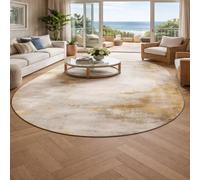 Tapis Ovale Salon Décoration,Abstrait Moderne Jaune, Gris, Blanc, 200 x 300 cm,Grand Rugs pour Décoratif Salle de séjour Chambre,