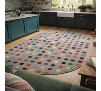 Tapis Ovale Salon Décoration,Géométrique Moderne Gris Rouge Bleu Vert, Coloré, 155 x 215 cm,Rugs Chambre d’Amis Moderne Chambre Adulte,