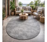 Tapis Ovale Salon Décoration,Motifs Abstraits Modernes Gris, 100 x 170 cm,Rugs Lavable pour Chambre à Coucher et Salle à Manger,