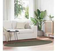 vidaXL Tapis ovale HUARTE Vert forêt 170 x 120 cm 100% polyester antidérapant 18 mm