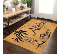 Tapis Paillasson 3D Tropical Aloha - Design de Palmiers et d’Hibiscus pour Une entrée de Maison relaxante, Parfaite pour Faire Entrer la Plage à l’intérieur-50x80cm