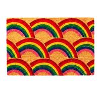 Tapis paillasson Relaxdays Coco 60x40 cm, Arc-en-Ciel, antidérapant, résistant, intérieur/extérieur, Multicolore