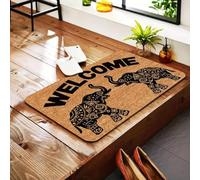 Tapis Paillassons 3D drôles pour la Porte d’entrée Style bohème Éléphant de Monogramme de Cuisine de Cuisine avec cadeaux-40x60cm