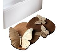 Tapis papillon pour salle de bain, tapis papillon | Tapis de chambre - 3D Motif réaliste Fleurs Papillon Tapis pour chambre à coucher Tapis non glissant pour l'entrée des enfants