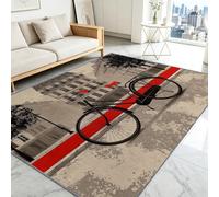 Tapis Paris Vélo Vintage pour salon, tapis antidérapant et doux lavable Antidérapant, à poils courts et ne perd pas ses poils pour chambre à coucher, cuisine, bureau - Paris Romantique 80 x 120 cm