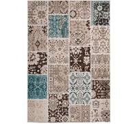 Tapis Patchwork à Poils Courts Ariya Taupe 80 x 150 cm Taupe