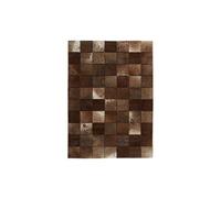 Tapis Patchwork en Cuir Fait Main Voila Marron 200 x 290 cm Marron