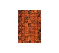 Tapis Patchwork en Cuir Fait Main Voila Orange 160 x 230 cm Orange