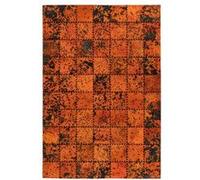 Tapis Patchwork en Cuir Fait Main "Voila" Orange 160 x 230 cm Orange G