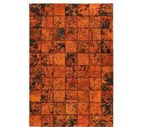 Tapis Patchwork en Cuir Fait Main Voila Orange 200 x 290 cm Orange