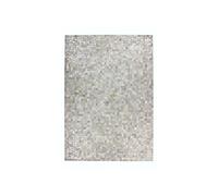 Tapis Patchwork en Cuir "Rocket" Gris & Argent 80 x 150 cm