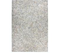 Tapis Patchwork en Cuir Rocket Gris & Argent 80 x 150 cm Gris