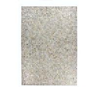 Tapis Patchwork en Cuir Rocket Ivoire & Or 120 x 170 cm Ivoire