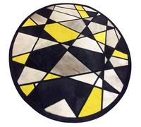 Tapis patchwork en peau de vache douce et naturelle, rond, fait à la main, insonorisant, for salon, minimaliste, en fourrure, grand tapis fait main en peau de vache for salon(Diameter-100cm(39.37″))