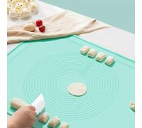 Tapis Patisserie pour Étaler la Pate,70cm × 50cm Tapis Silicone Patisseries,avec Corne Patisserie,Tappetino Silicone Cucina pour Biscuits,Pâte à Pizza,Pain,Fondant et Macaron,Sans BPA (Vert)