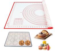 Tapis Patisserie pour Étaler La Pate Anti-Adhésif Tapis Patisserie Silicone avec 1 Corne Patisserie Tapis de Cuisson Silicone pour Pâtisserie Macaron Pizza | 70x50cm + 30x21cm