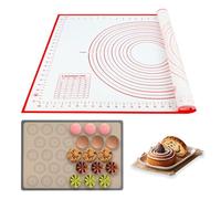 Tapis Patisserie pour Étaler La Pate Anti-Adhésif Tapis Patisserie Silicone avec 1 Corne Patisserie Tapis de Cuisson Silicone pour Pâtisserie Macaron Pizza | 70x50cm + 30x21cm