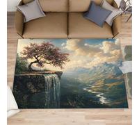 Tapis paysage - 177,8 x 304,8 cm - Vue sur la montagne - Petit tapis de couloir lavable et antidérapant et doux pour décoration d'intérieur