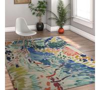 Tapis Paysage 60x120cm Expressionnisme Vintage Abstrait intérieur | Moquette antidérapante antidérapante du milieu du siècle pour salon et chambre tapis doux lavable