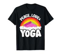 Tapis Peace Love & Yoga Rainbow Hippie Retro Yoga T-Shirt