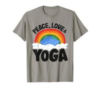 Tapis Peace Love & Yoga Rainbow Hippie Retro Yoga T-Shirt